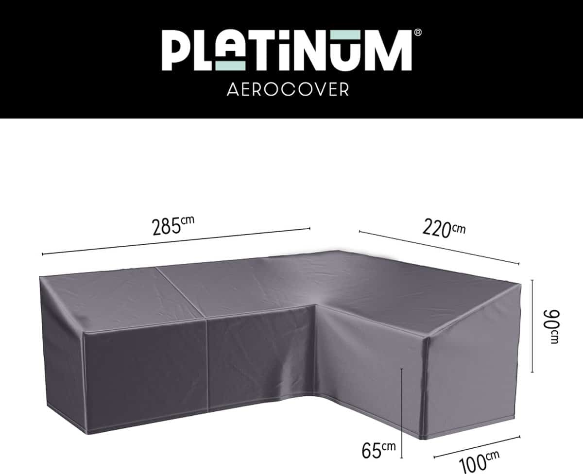platinum aerocover loungebankhoes l vorm 285x220x100xh65/90 rechts ademend