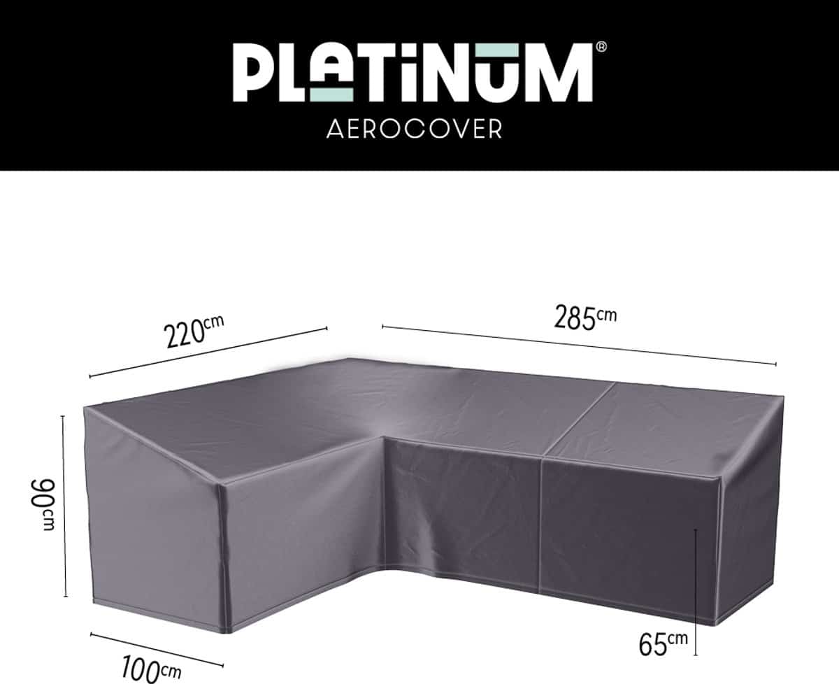 platinum aerocover loungebankhoes l vorm 285x220x100xh65/90cm links ademend