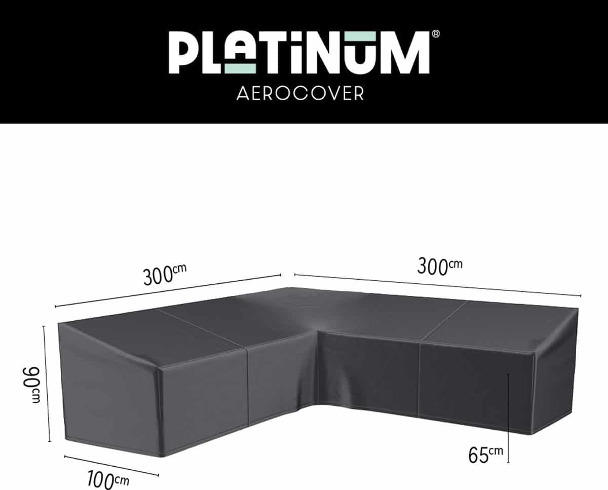 platinum aerocover loungebankhoes l vorm 300x300x100xh65/90cm ademend