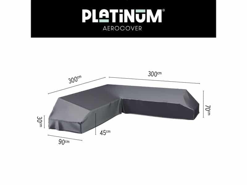Platinum AeroCover - Loungebankhoes L-vorm - 300x300x90xH30/45/70cm - Ademend