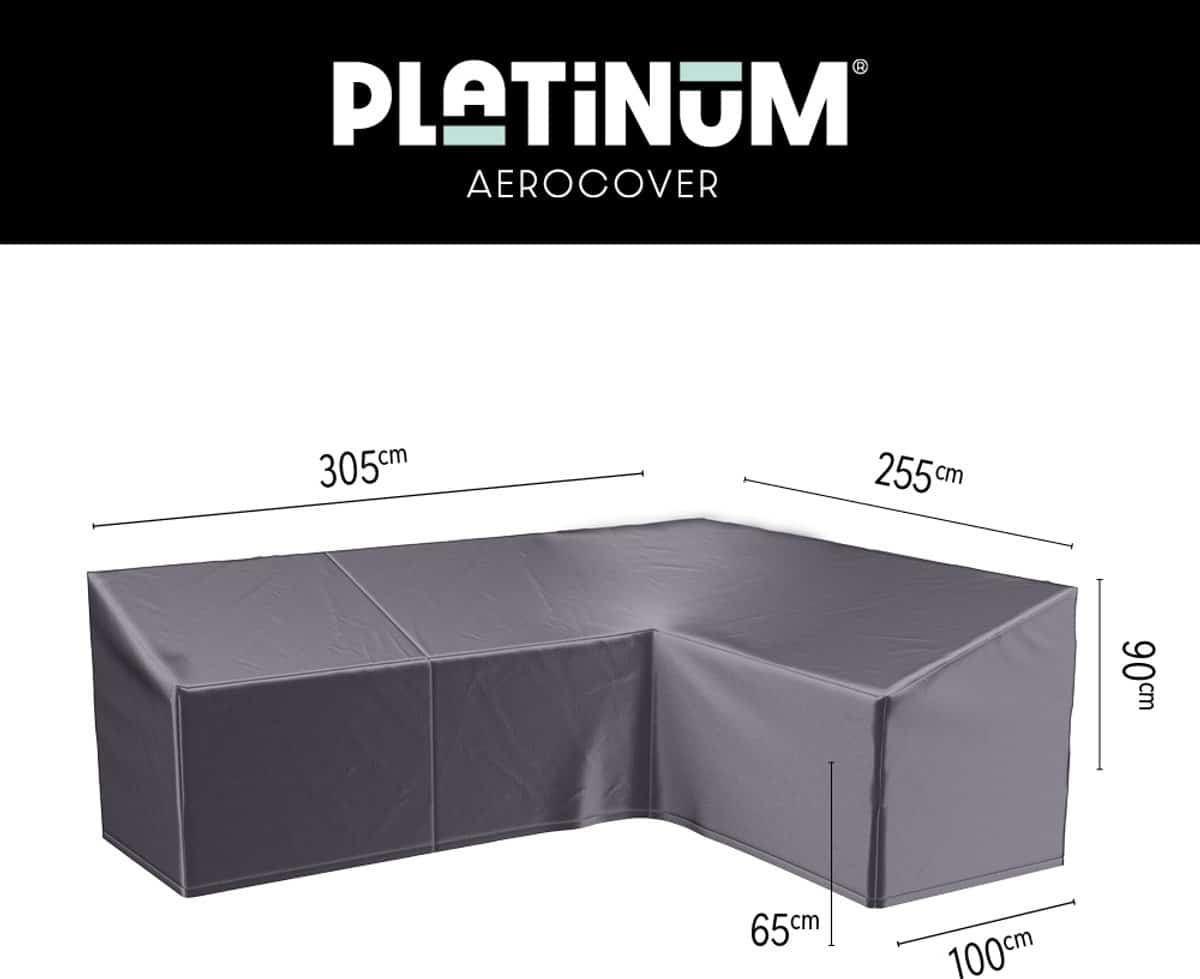 platinum aerocover loungebankhoes l vorm 305x255x100xh65/90 rechts ademend