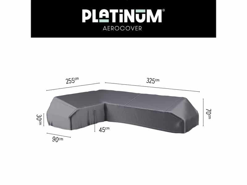 Platinum AeroCover - Loungebankhoes L-vorm - 325x255x90xH30/45/70cm Links - Ademend