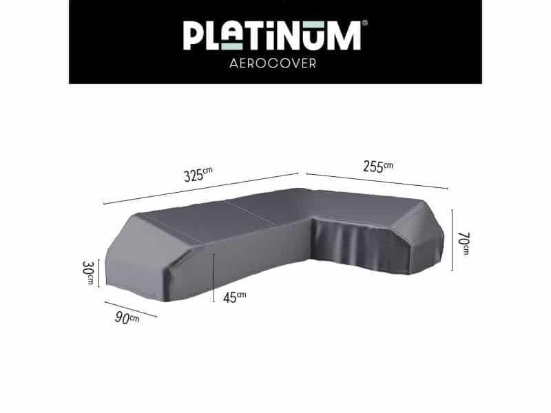 Platinum AeroCover - Loungebankhoes L-vorm - 325x255x90xH30/45/70cm Rechts - Ademend
