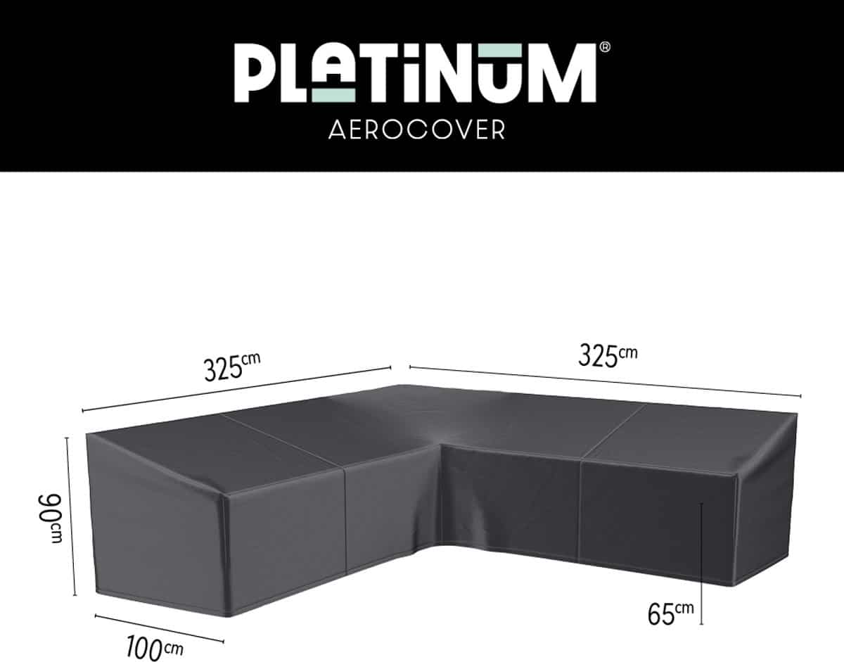 platinum aerocover loungebankhoes l vorm 325x325x100xh65/90cm ademend