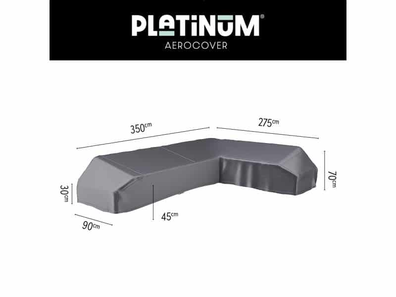 Platinum AeroCover - Loungebankhoes L-vorm - 350x275x90xH30/45/70cm Rechts - Ademend