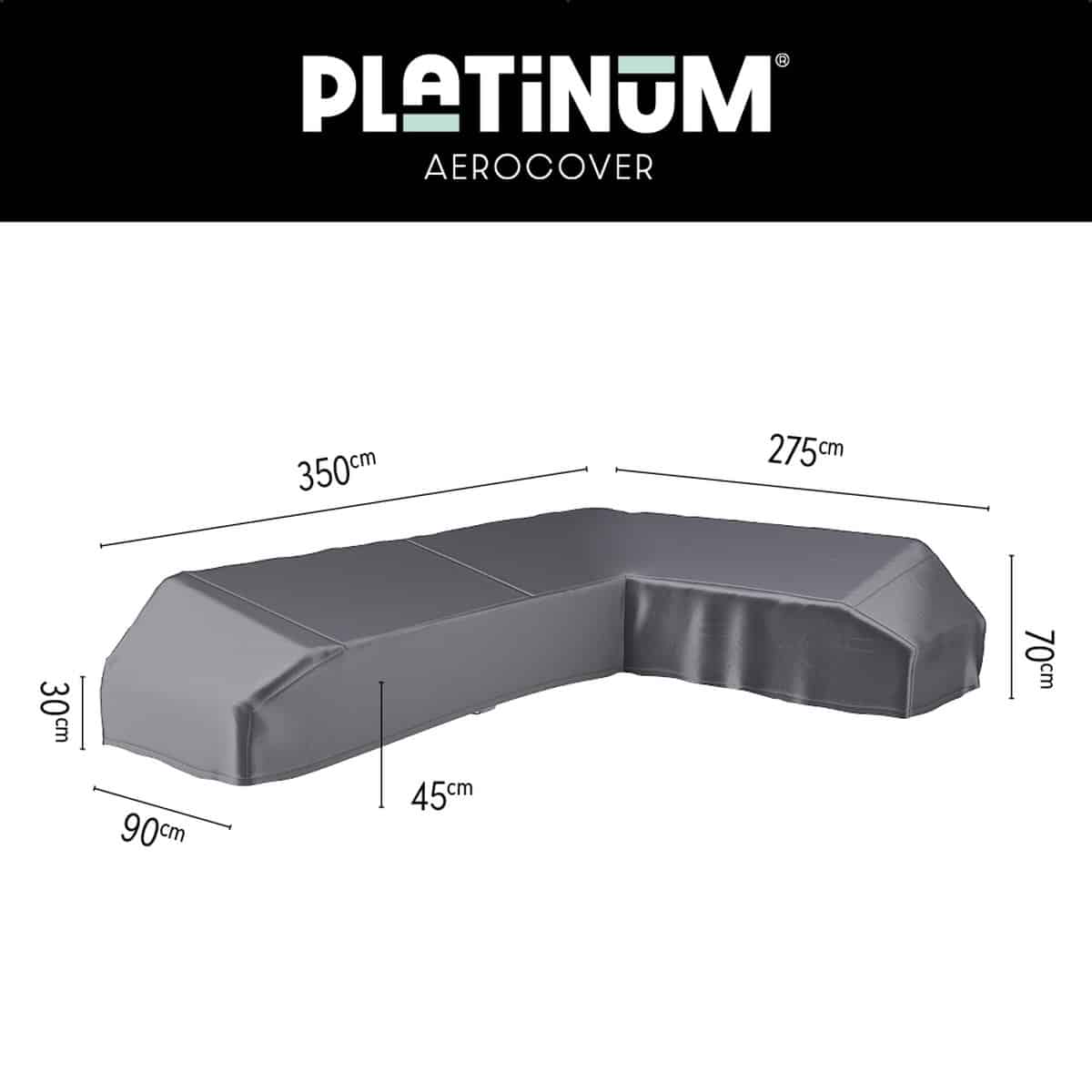 platinum aerocover loungebankhoes l vorm 350x275x90xh30/45/70cm rechts ademend