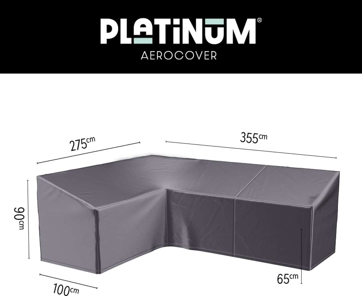 platinum aerocover loungebankhoes l vorm 355x275x100xh65/90cm links ademend