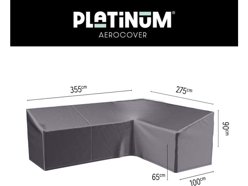 Platinum AeroCover - Loungebankhoes L-vorm - 355x275x100xH65/90cm Rechts - Ademend