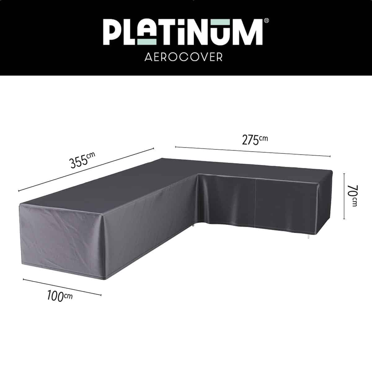 platinum aerocover loungebankhoes l vorm 355x275x100xh70 rechts ademend