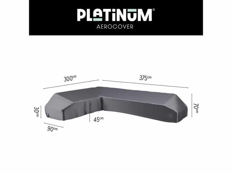 Platinum AeroCover - Loungebankhoes L-vorm - 375x300x90xH30/45/70cm Links - Ademend