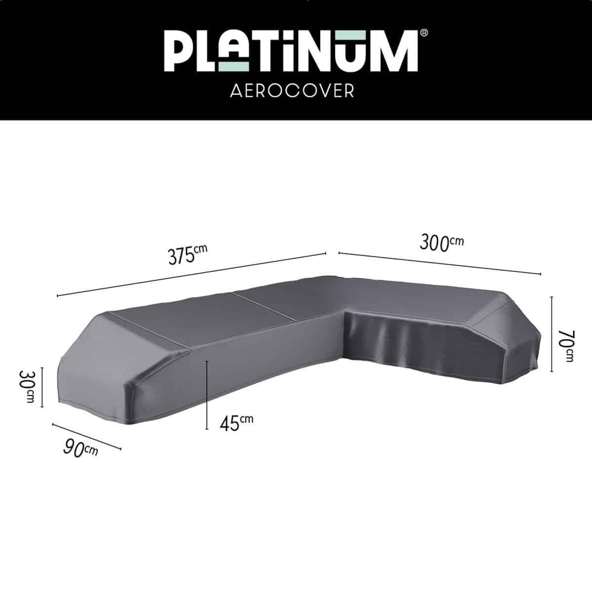 platinum aerocover loungebankhoes l vorm 375x300x90xh30/45/70cm rechts ademend