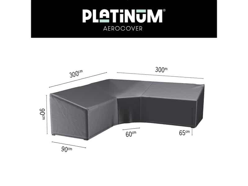 Platinum AeroCover - Loungebankhoes L-vorm Trapezium - 300x300x90xH65/90cm - Ademend