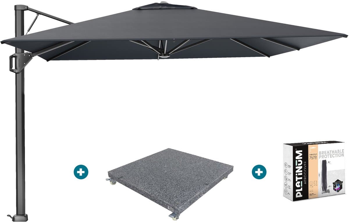 platinum beaufort premium 3,2×3,2 m faded black met voet