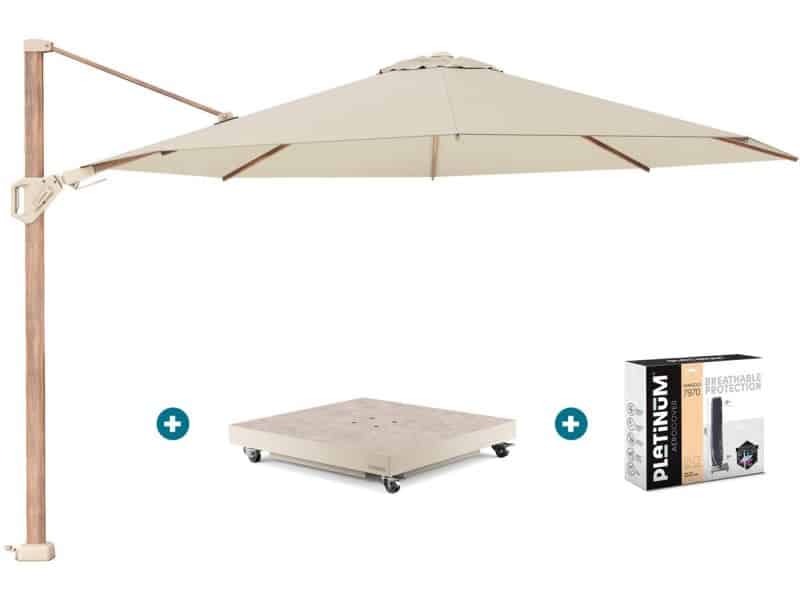 Platinum Challenger parasol Premium T2 3.5 - Champagne Teak +