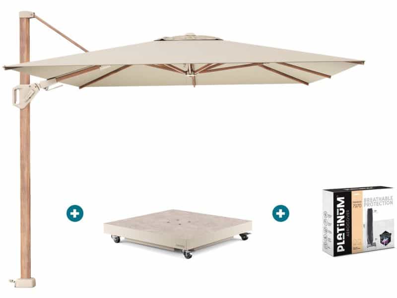 Platinum Challenger parasol Premium T2 3,5x2,6 m. - Champagne Teak