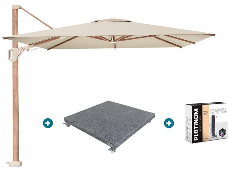 Platinum Challenger parasol Premium T2 3,5x2,6 m. - Champagne Teak