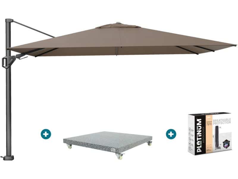 Platinum Challenger zweefparasol Premium T2 2,6x3,5 m - Havana Taupe