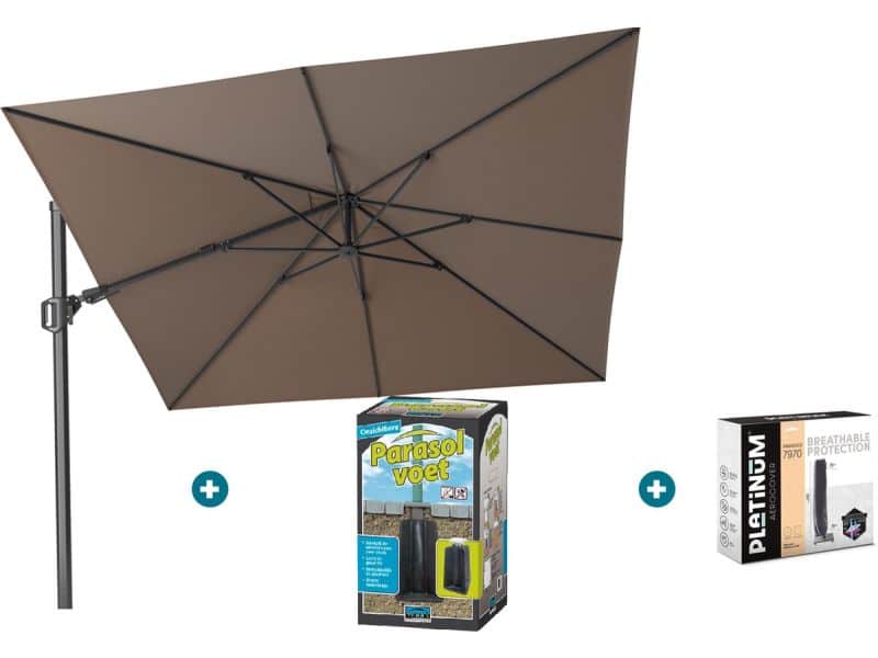 Platinum Challenger zweefparasol T2 - 3x3 m. - Havana Taupe