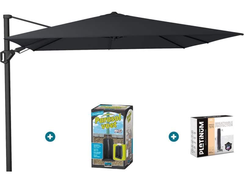 Platinum Challenger zweefparasol T2 - 3x3 m. - Jet Black