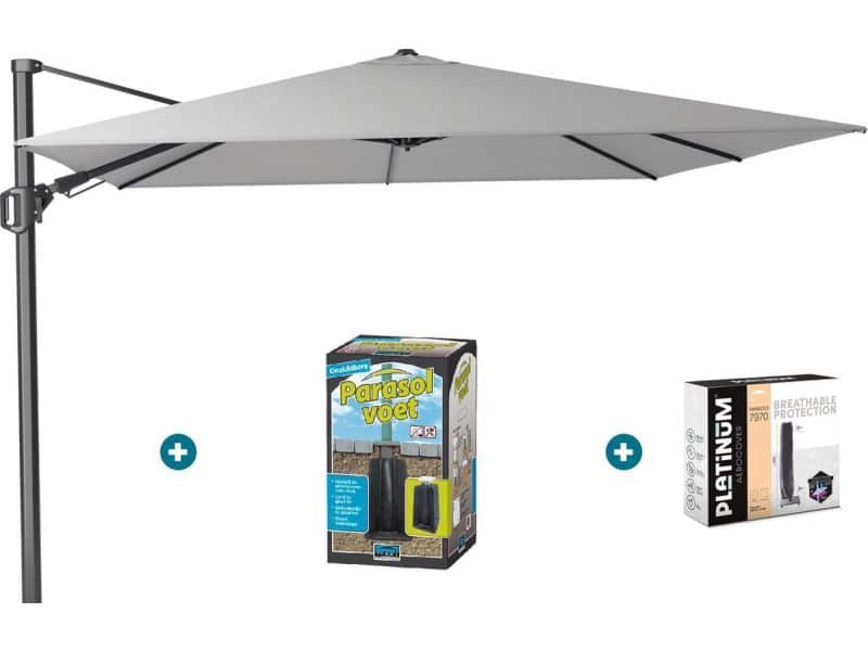 Platinum Challenger zweefparasol T2 - 3x3 m. - Light Grey