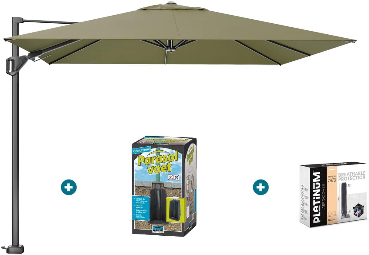 platinum challenger zweefparasol t2 3×3 m. lush green