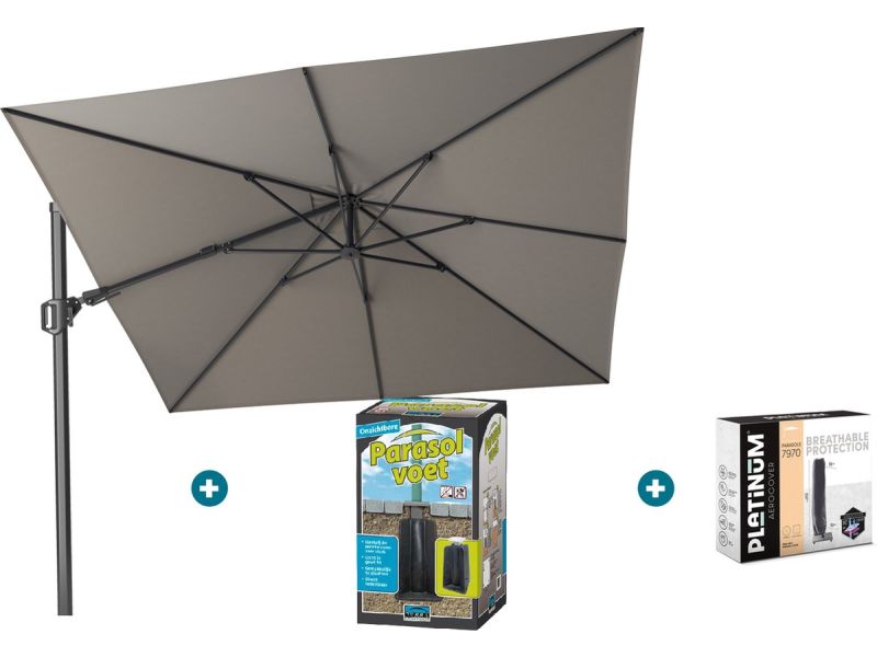 Platinum Challenger zweefparasol T2 - 3x3 m. - Manhattan Grey