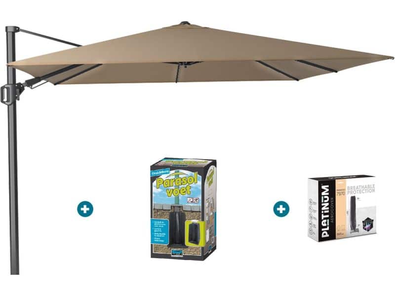 Platinum Challenger zweefparasol T2 - 3x3 m. - Taupe