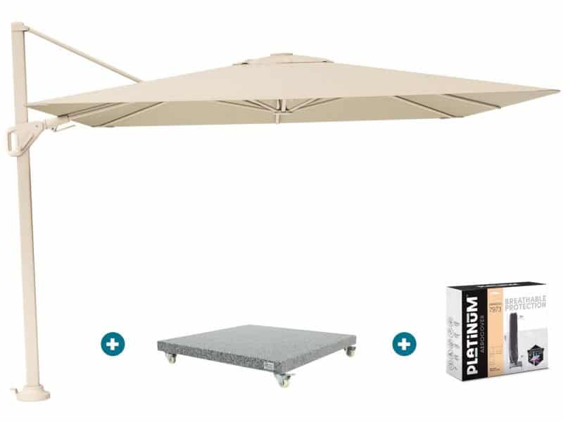 Platinum Nexus T2 zweefparasol 3x3 m. - Champagne sandstone