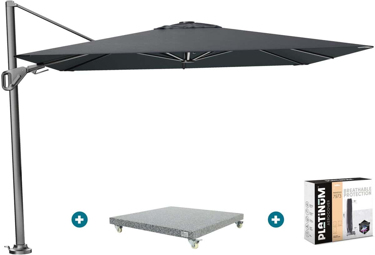 platinum nexus t2 zweefparasol 3×3 m. faded black