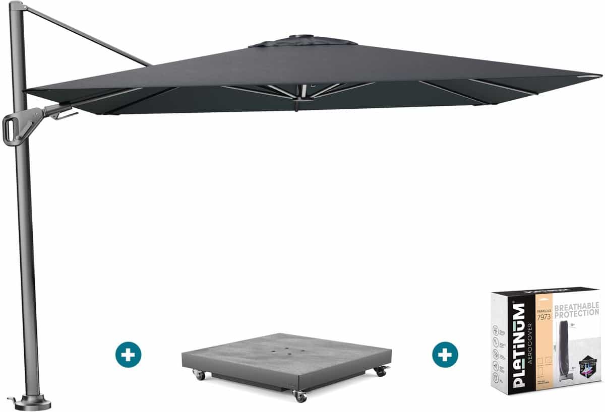 platinum nexus t2 zweefparasol 3×3 m. faded black