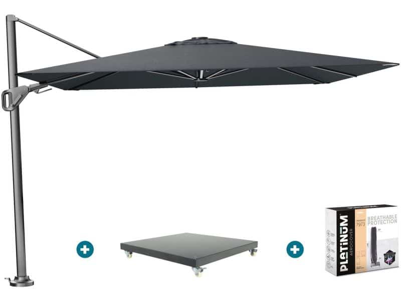 Platinum Nexus T2 zweefparasol 3x3 m. - Faded black
