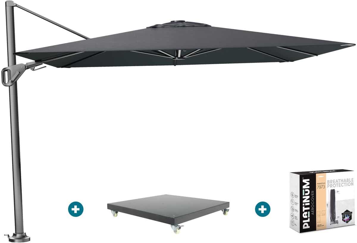 platinum nexus t2 zweefparasol 3×3 m. faded black