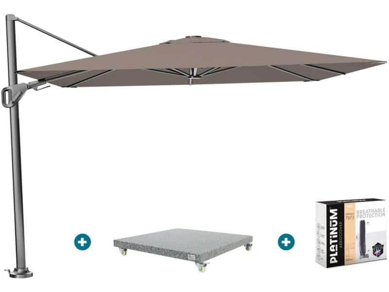 Platinum Nexus T2 zweefparasol 3x3 m. - Havanna taupe