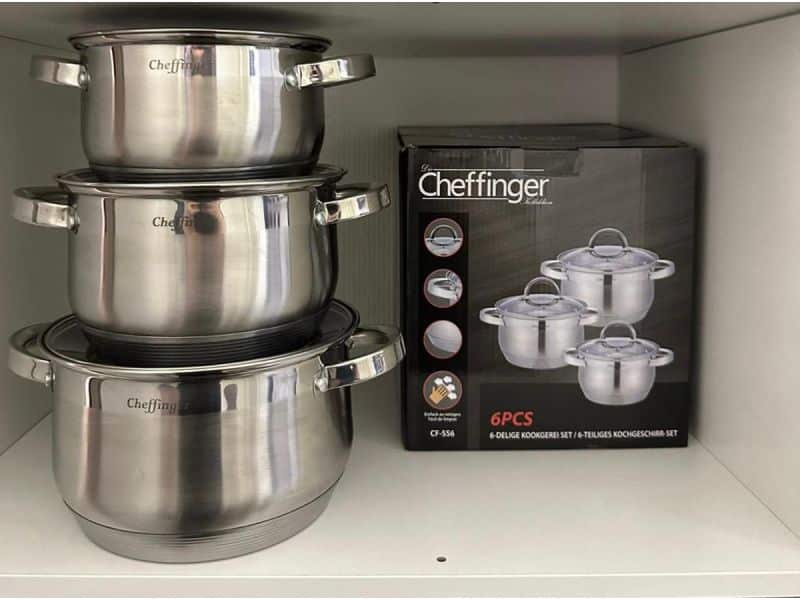 Platinum PL-10012 Kookpannenset RVS Met Glazen Deksels - 6-delig