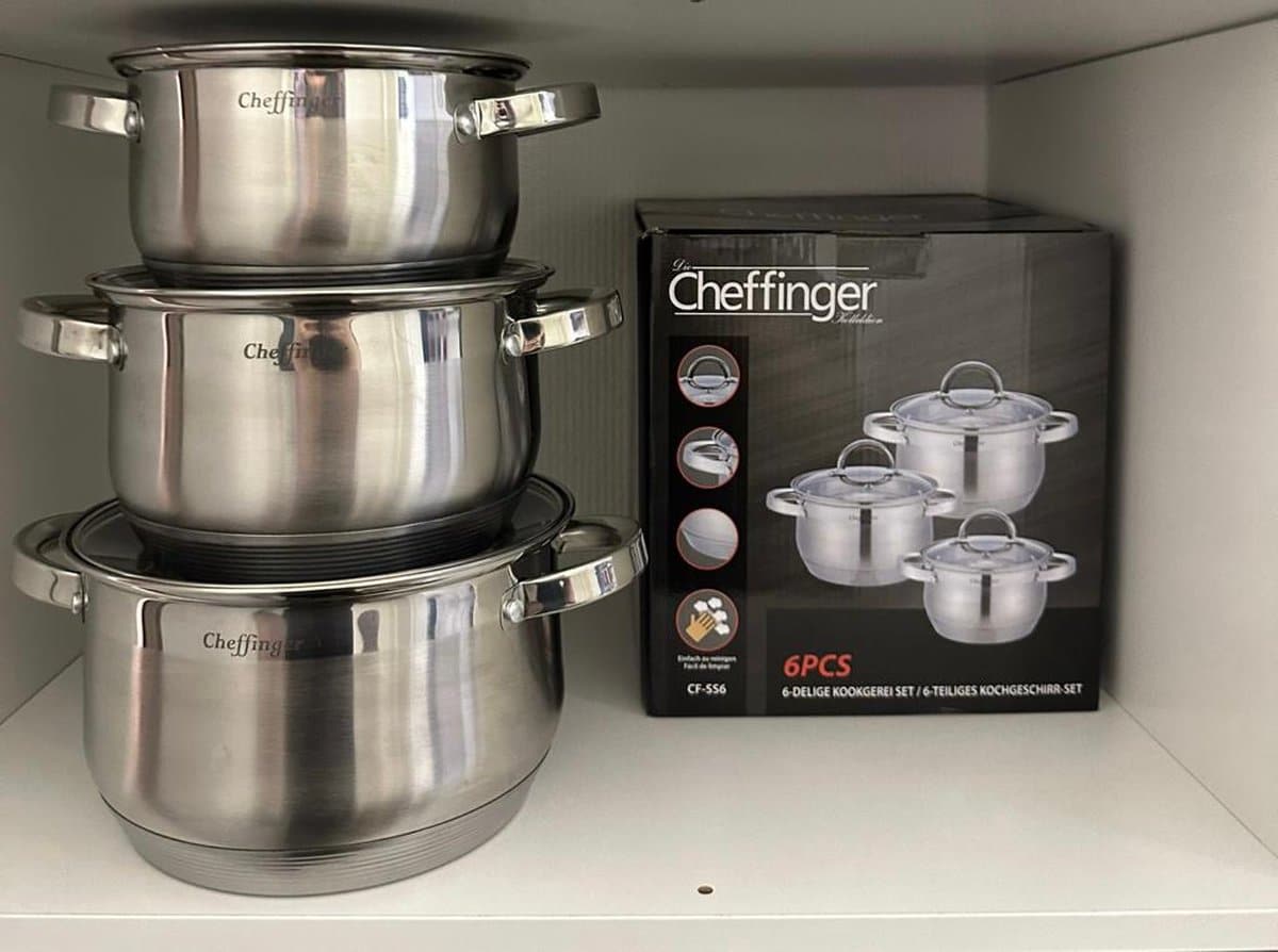 platinum pl 10012 kookpannenset rvs met glazen deksels 6 delig