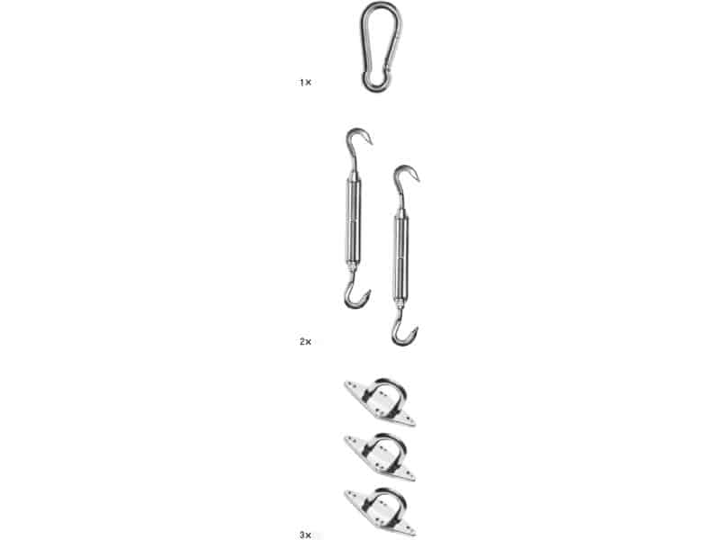 Platinum Sun & Shade - Bevestigingsset voor schaduwdoek driehoek