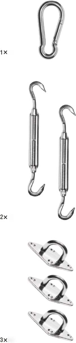 platinum sun & shade bevestigingsset voor schaduwdoek driehoek