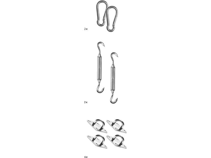Platinum Sun & Shade - Bevestigingsset voor schaduwdoek vierkant en