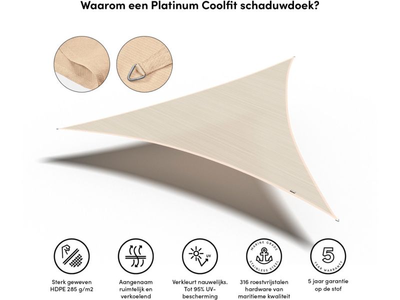 Platinum Sun & Shade - Coolfit - Schaduwdoek - Driehoek