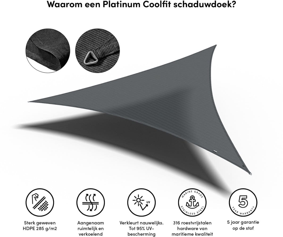 platinum sun & shade coolfit schaduwdoek driehoek