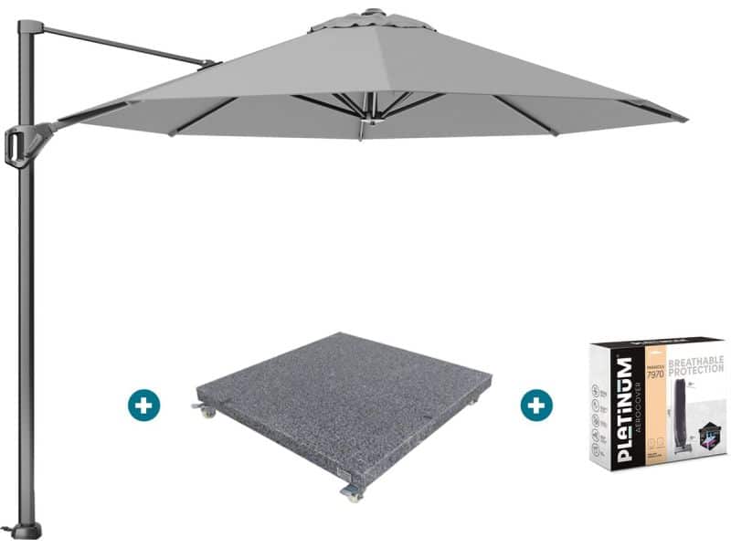 Platinum Voyager ronde zweefparasol T1 3 m. - Light Grey