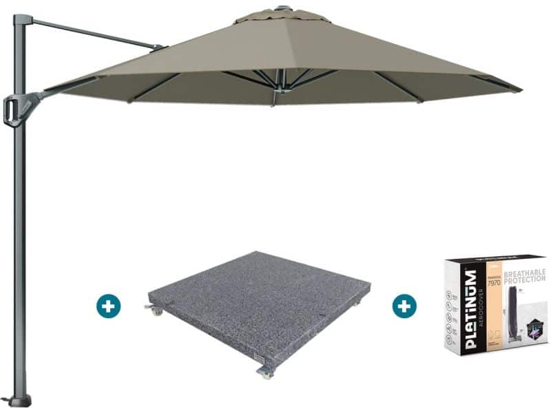 Platinum Voyager ronde zweefparasol T1 3 m. - Taupe met