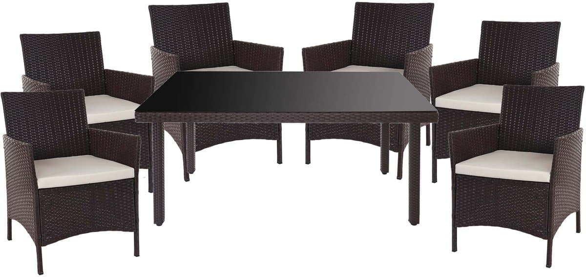 poly rotan set halden, tuinmeubelen balkonset zitset ~ bruin