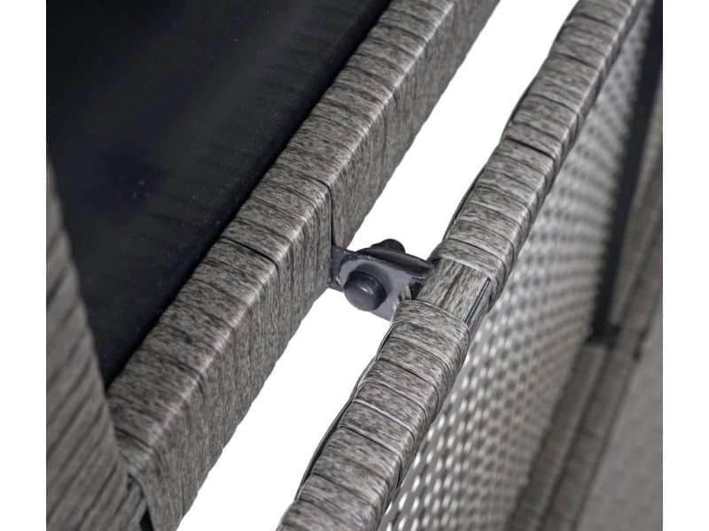 Polyrotan kussenbox MCW-D88, tuinkist kussenbox kist ~ Basic grijs, 51x100x50cm 170l