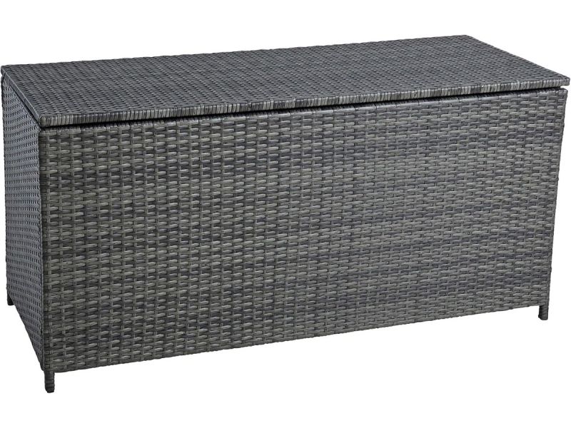 Polyrotan Opbergbox Kussenbox voor Tuin en Terras - Antraciet-Grijs