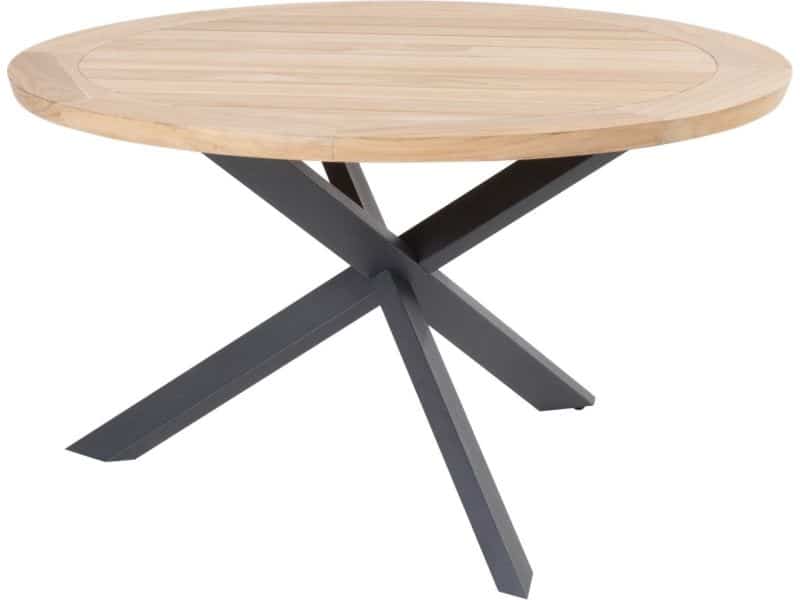 Prado dining tuintafel 130 cm rond teak met alu onderstel