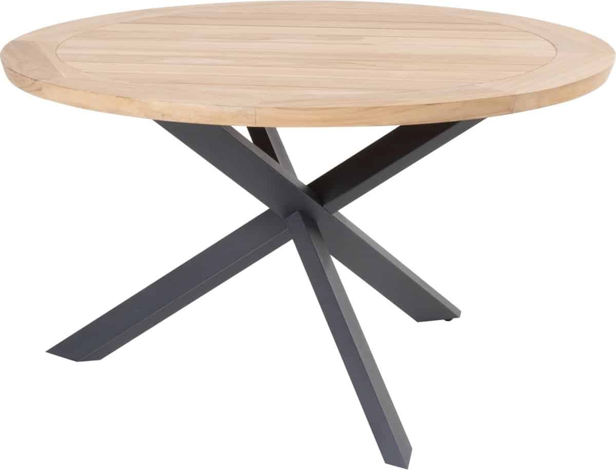 prado dining tuintafel 130 cm rond teak met alu onderstel