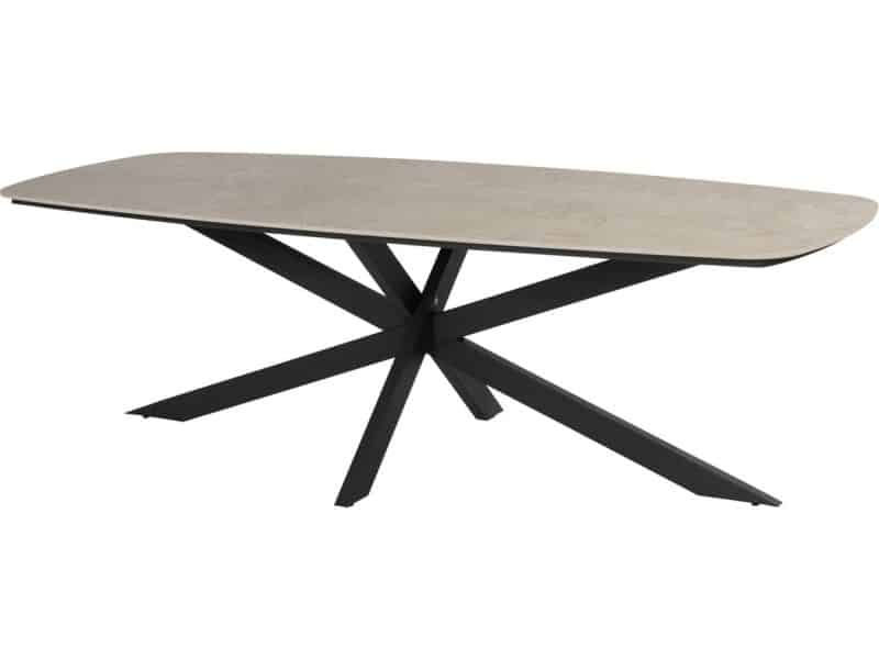 Prado dining tuintafel 240x105xH75 cm antraciet met keramisch deens ovaal