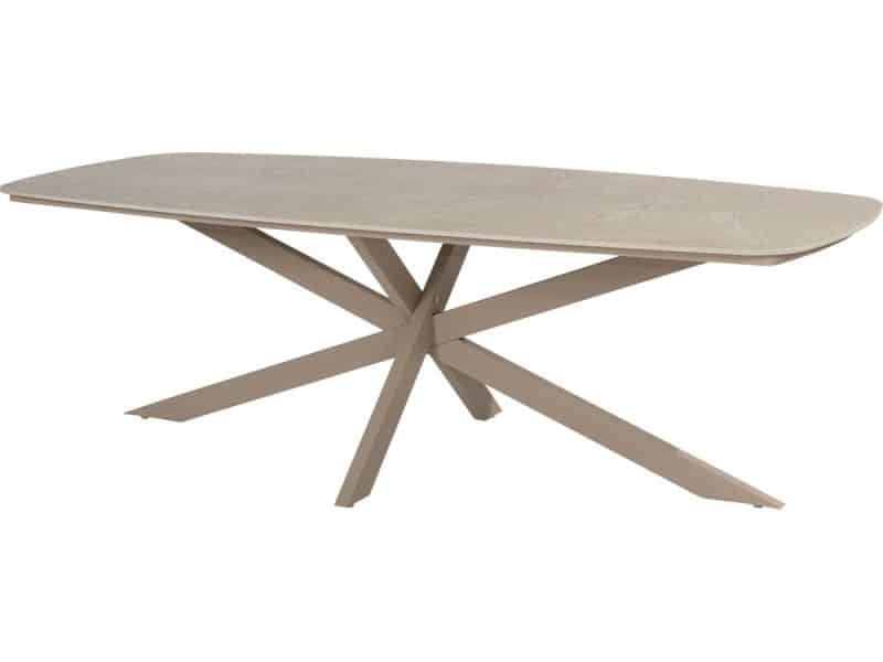 Prado dining tuintafel 240x105xH75 cm latte met keramisch deens ovaal