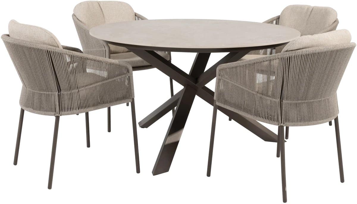 prado florence dining tuinset 130xh75 cm rond 5 delig keramiek